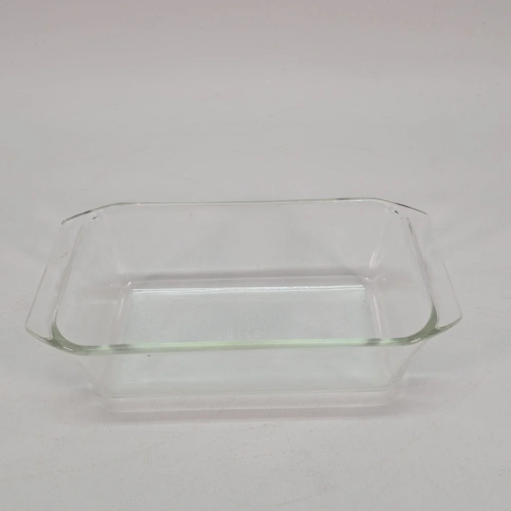 VTG PYREX 215-B Loaf Bread Pan Clear Borosilicate Glass 9x5x3